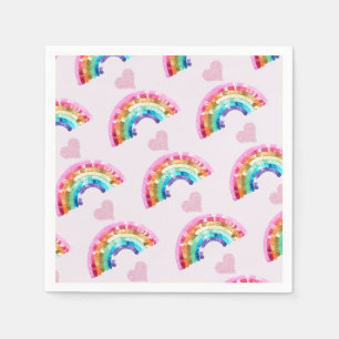 Serviette En Papier Fête d'anniversaire arc-en-ciel