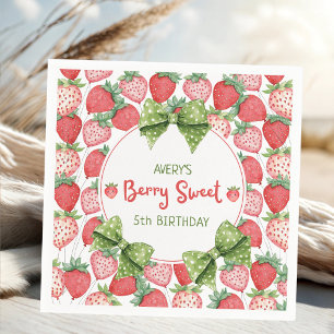Serviette En Papier Fête d'anniversaire Berry Sweet 5 fraises 