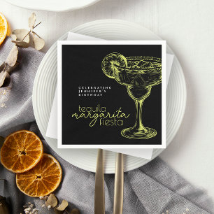 Serviette En Papier Fête d'anniversaire Black Margarita moderne
