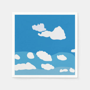 Serviette En Papier Fête d'anniversaire Blue Sky Cloud