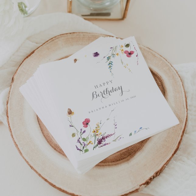 Serviette En Papier Fête d'Anniversaire classique aux couleurs sauvage (Créateur téléchargé)