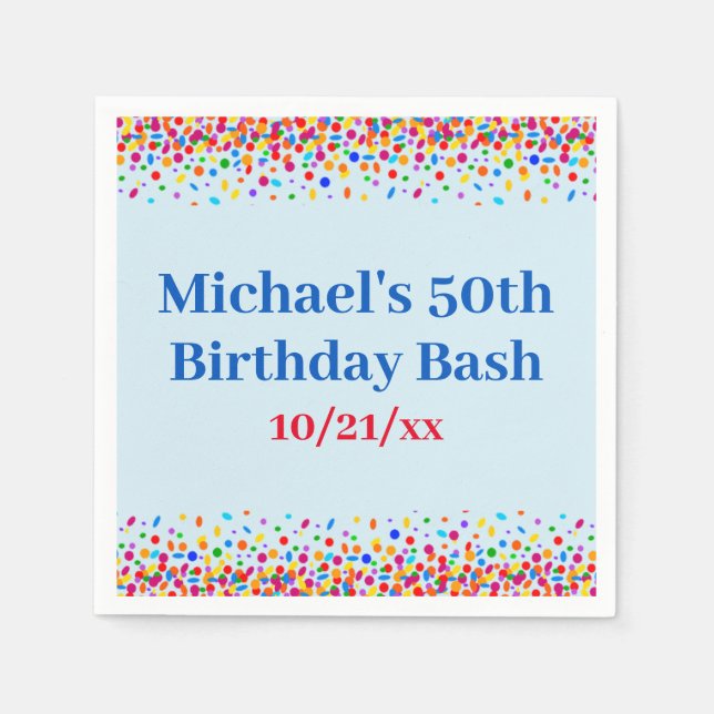 Serviette En Papier Fête d'anniversaire Cool bleu amusant Coloré Confe (Devant)