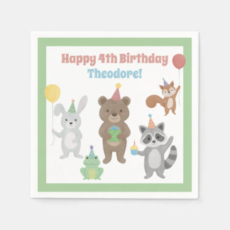 Serviette En Papier Fête d'anniversaire d'animaux de fête