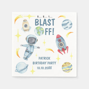Serviette En Papier Fête d'anniversaire d'astronaute dans l'espace