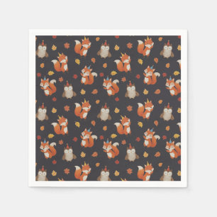 Serviette En Papier Fête d'anniversaire d'automne en forêt pour enfant
