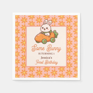 Serviette En Papier Fête d'anniversaire de 1 an de Some Bunny Floral C