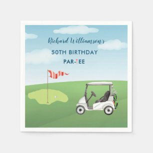 Serviette En Papier Fête d'anniversaire de 50 ans NAPKIN thème golf po