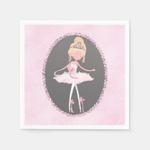 Serviette En Papier Fête d'anniversaire de ballerine de couture rose e