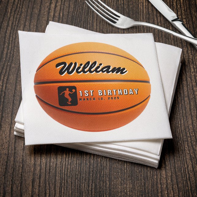 Serviette En Papier Fête d'anniversaire de basket-ball (Créateur téléchargé)