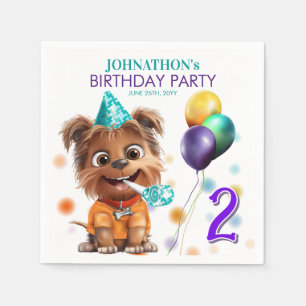 Serviette En Papier Fête d'anniversaire de chien