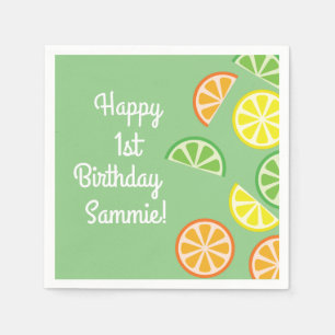 Serviette En Papier Fête d'anniversaire de Citrus Slice