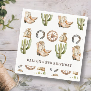Serviette En Papier Fête d'anniversaire de Cowboy