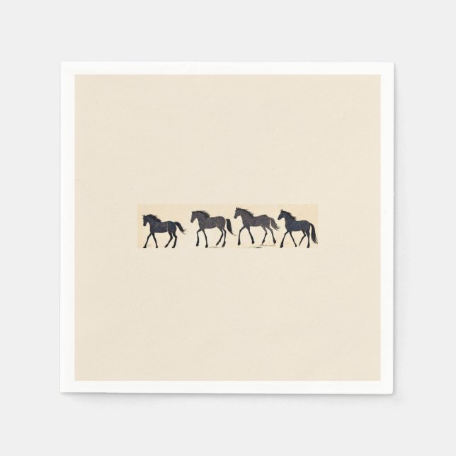 Serviette En Papier Fête d'anniversaire de Cowboy - Cheval (Devant)