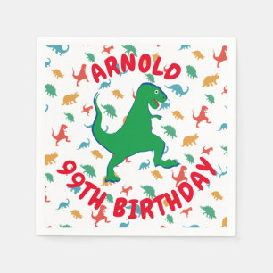 Serviette En Papier Fête d'anniversaire de Dinosaur