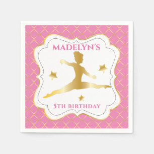 Serviette En Papier Fête d'anniversaire de fille de gymnastique de