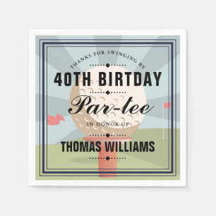 Serviette En Papier Fête d'anniversaire de golf classique Partee 