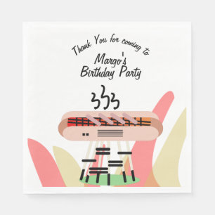 Serviette En Papier Fête d'anniversaire de grillade de hot-dog