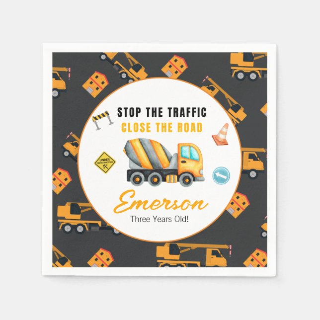 Serviette En Papier Fête d'anniversaire de la construction (Devant)