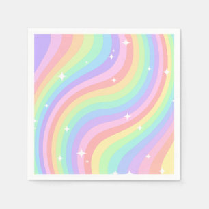 Serviette En Papier Fête d'anniversaire de la Fille Arc-en-ciel Vibran