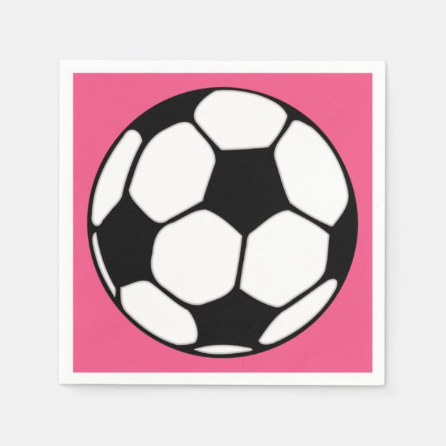 Serviette En Papier Fête d'anniversaire de la fille rose Ball de footb (Devant)