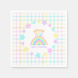 Serviette En Papier Fête d'anniversaire de la petite fille arc-en-ciel