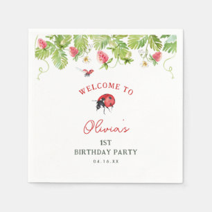 Serviette En Papier Fête d'anniversaire de la petite fille Ladybug
