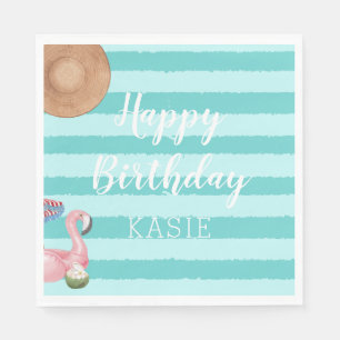 Serviette En Papier Fête d'anniversaire de la piscine pour filles