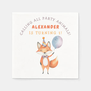Serviette En Papier Fête d'anniversaire de Little Fox