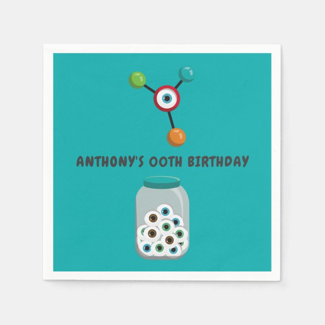 Serviette En Papier Fête d'anniversaire de Mad Science (Devant)