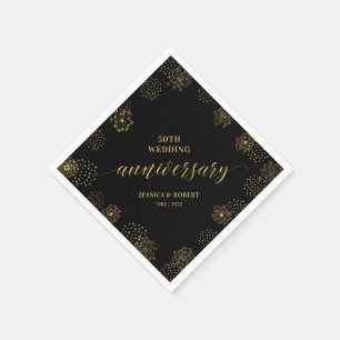 Serviette En Papier Fête d'anniversaire de mariage de 50 ans moderne o