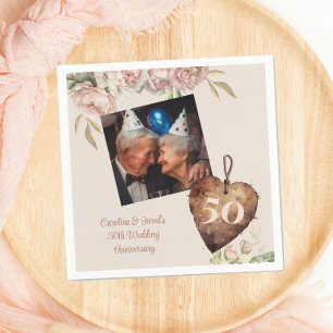 Serviette En Papier Fête d'anniversaire de mariage de 50 ans Vintage R