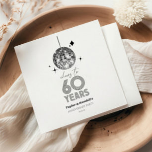 Serviette En Papier Fête d'anniversaire de mariage de 60 ans Disco Che