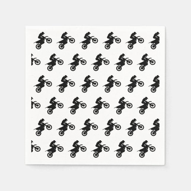Serviette En Papier Fête d'anniversaire de Motocross (Devant)