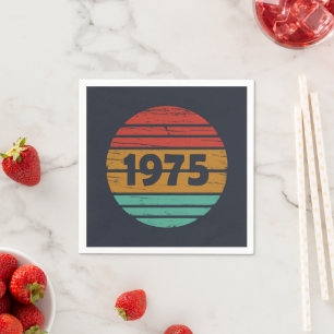Serviette En Papier Fête d'anniversaire de naissance en 1975 vintage