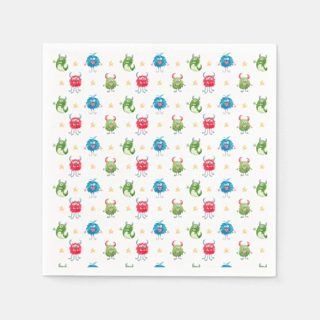 Serviette En Papier Fête d'anniversaire de notre petit monstre (Devant)