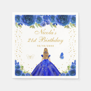 Serviette En Papier Fête d'anniversaire de princesse aux cheveux blond