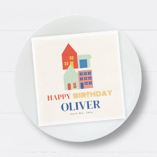 Serviette En Papier Fête d'anniversaire de quartier