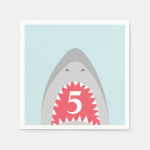 Serviette En Papier Fête d'anniversaire de requins