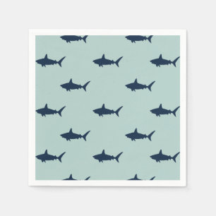 Serviette En Papier Fête d'anniversaire de requins