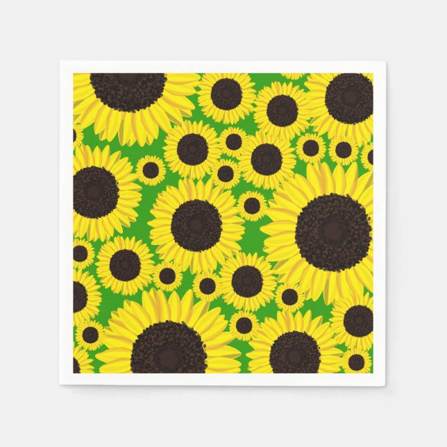 Serviette En Papier Fête d'anniversaire de Sunflower pour enfants été (Devant)