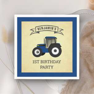 Serviette En Papier Fête d'anniversaire des enfants tracteur agricole 