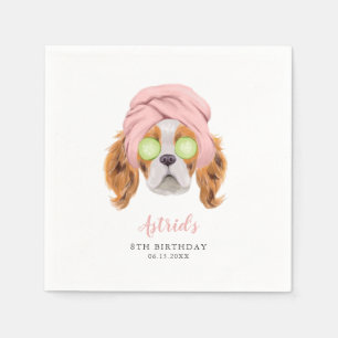 Serviette En Papier Fête d'anniversaire des filles de chiens mignonnes