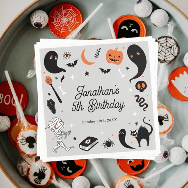 Serviette En Papier Fête D'Anniversaire D'Halloween Pour Garçons (Créateur téléchargé)