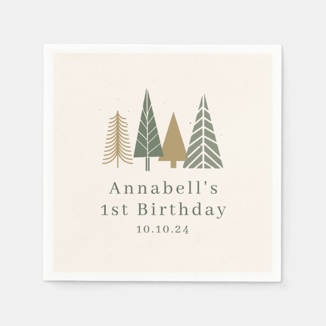 Serviette En Papier Fête d'anniversaire d'hiver (Devant)