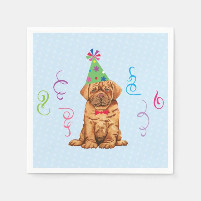 Serviette En Papier Fête d'anniversaire Dogue de Bordeaux Napkins (Devant)