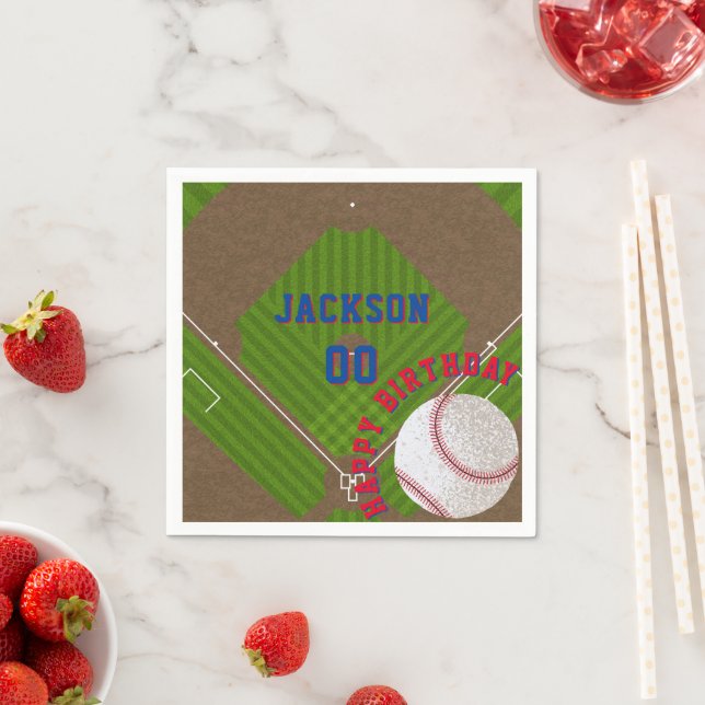 Serviette En Papier Fête d'anniversaire du baseball (En situation)