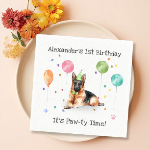 Serviette En Papier Fête d'anniversaire du berger allemand