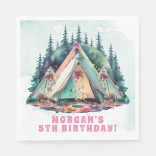 Serviette En Papier Fête d'anniversaire du Camping Sleepover