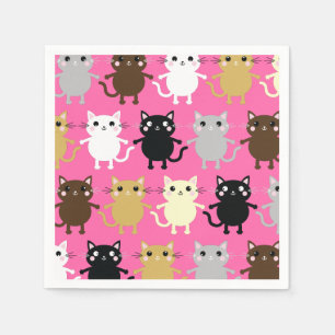 Serviette En Papier Fête d'anniversaire du chat