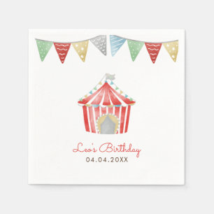 Serviette En Papier Fête d'anniversaire du cirque vintage